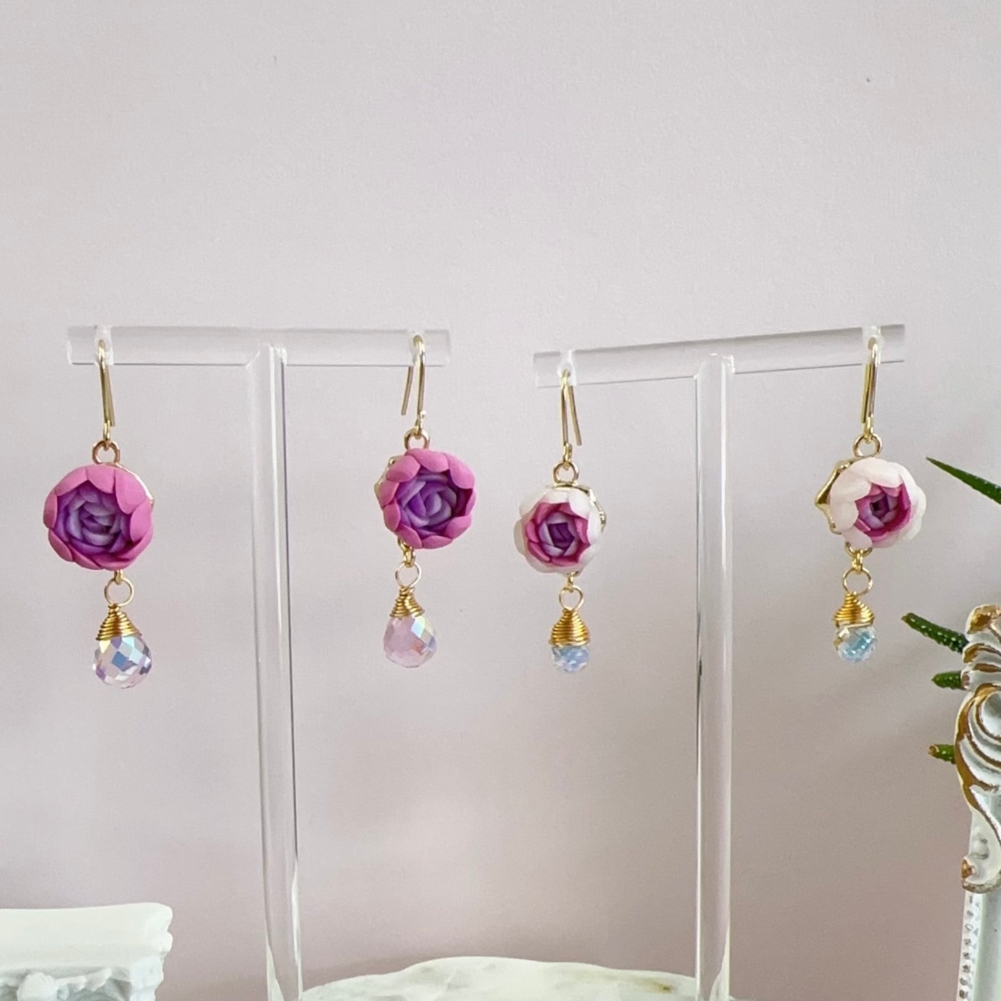 Peonies with Krystal earrings