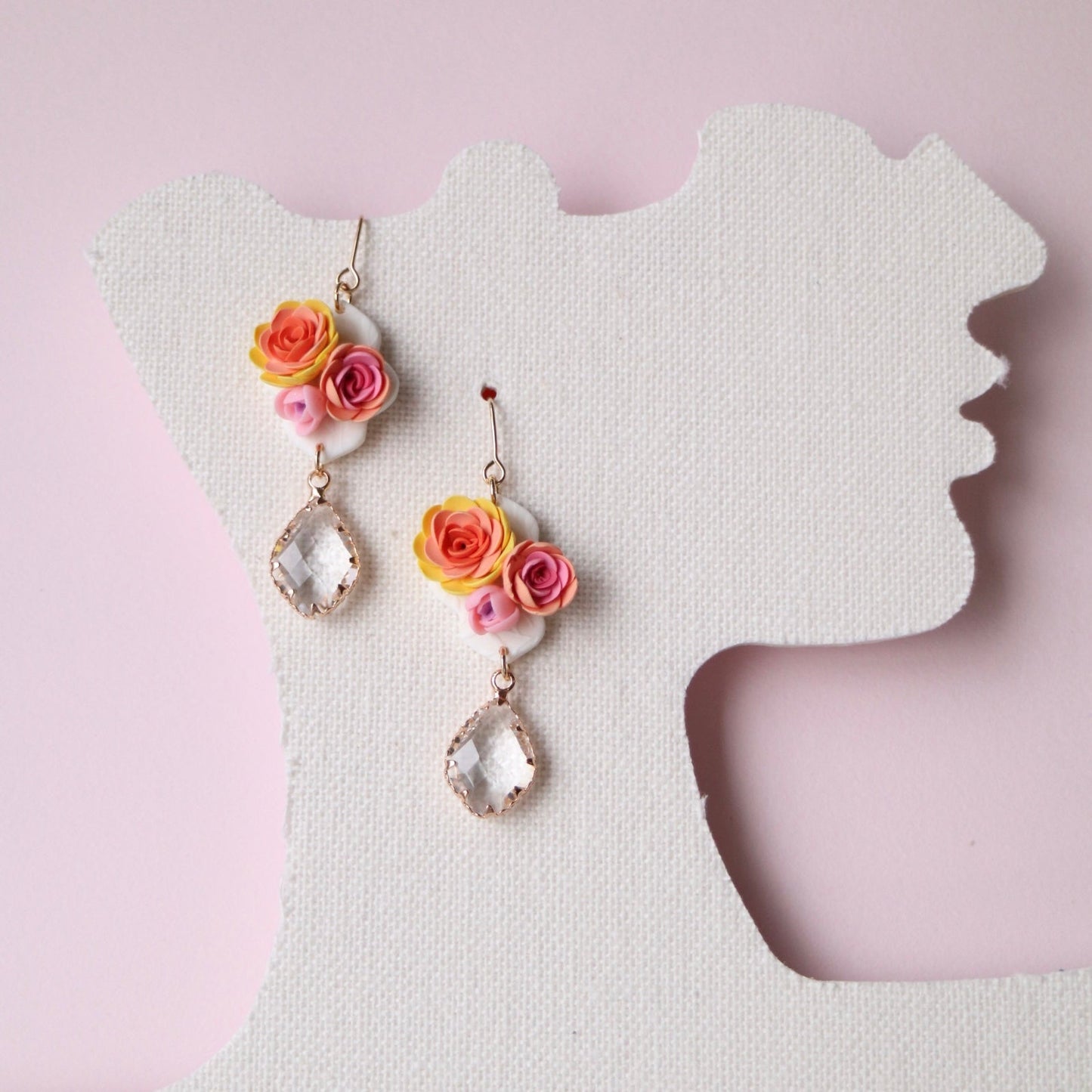 Rose Polymer Clay Earrings
