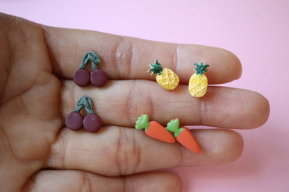 Mini fruit studs 🍍🍒🥕