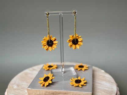 Hanging Sunflower Earrings.
