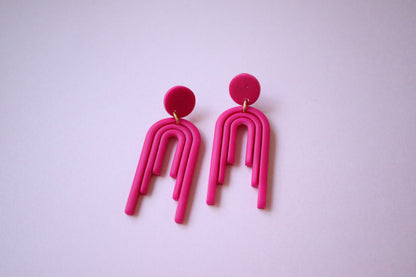 Casandra Hot Pink Arch Earrings