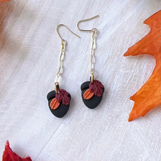 Acorn chain earrings.