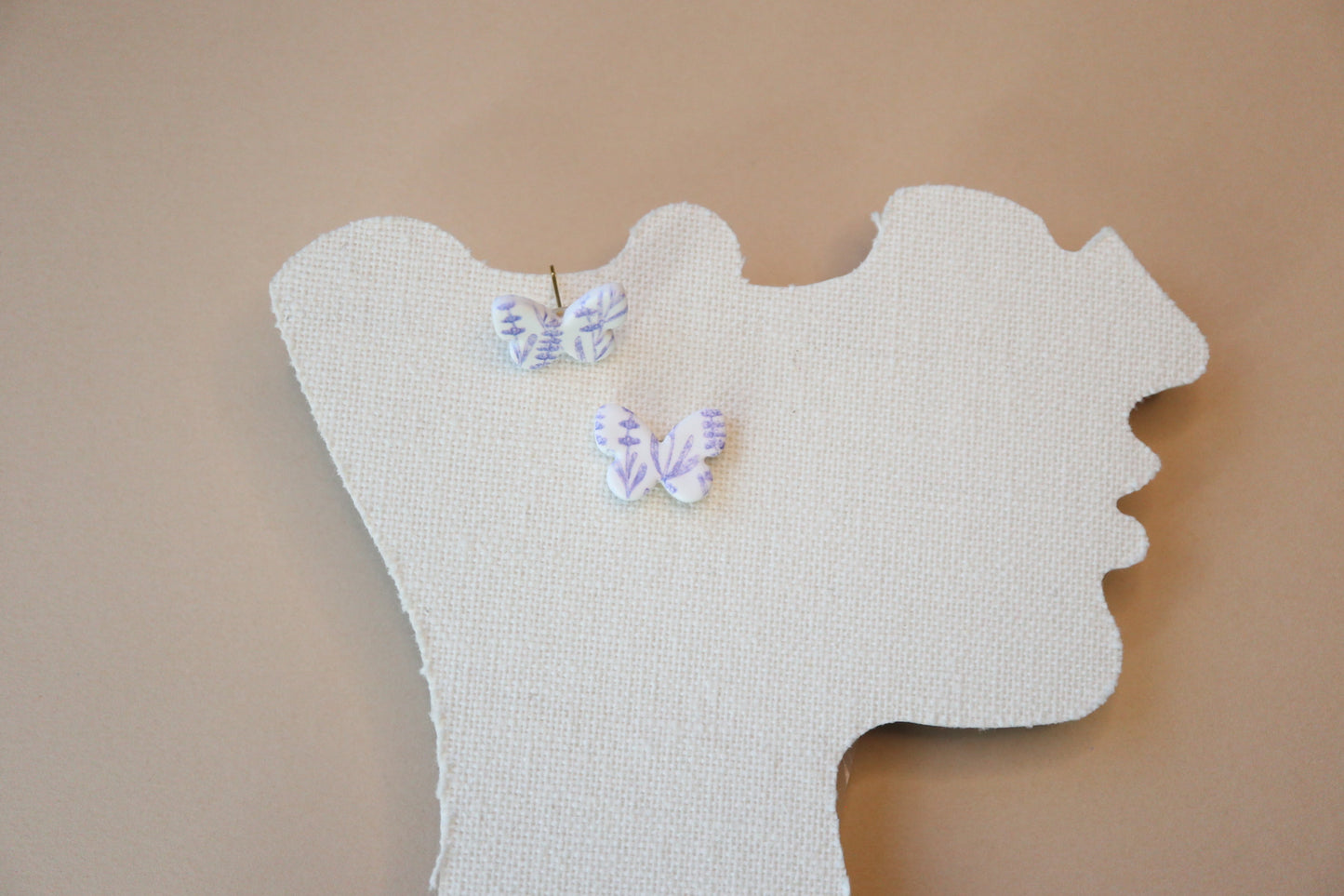 Lavender butterfly Studs