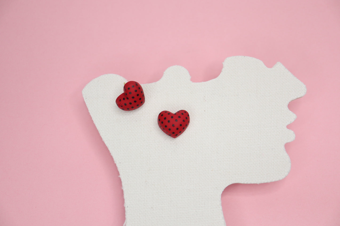 Balloon Heart with Polka Dots Studs