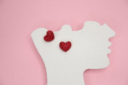 Balloon Heart with Polka Dots Studs