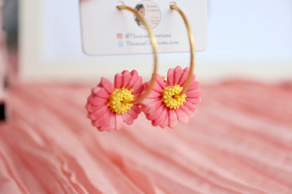 Daisy Gold Hoops