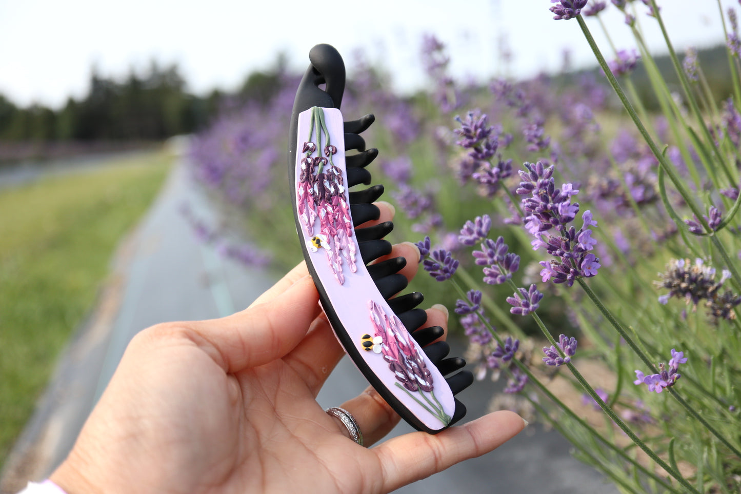 Lavender Banana Hair Clip