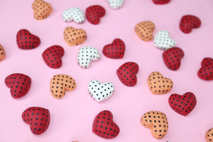 Balloon Heart with Polka Dots Studs