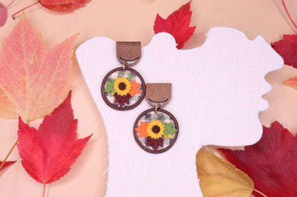 Fall Sunflower Black Gingham