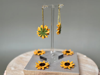 Hanging Sunflower Earrings.