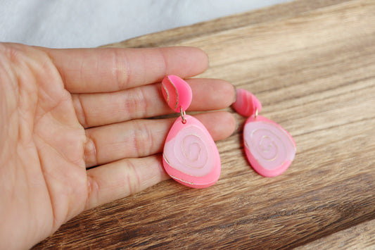 Organic Shape Persian Pink Earrings