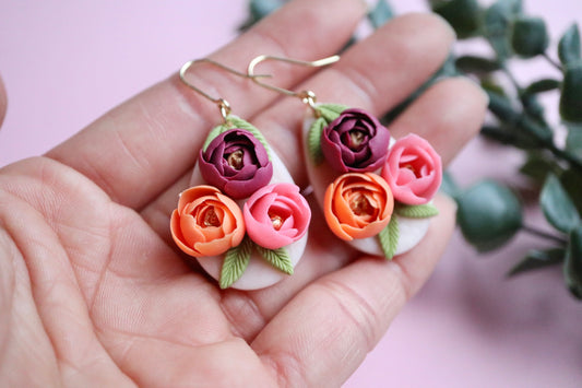 Dewdrop Peony Earrings