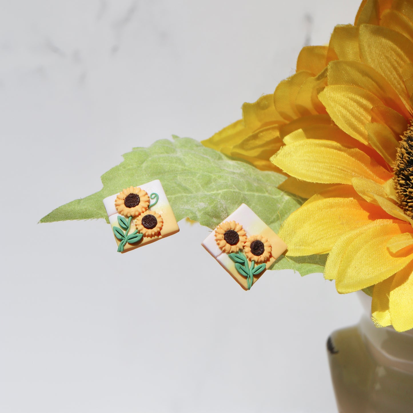 Sunflower Yellow Canvas Studs.