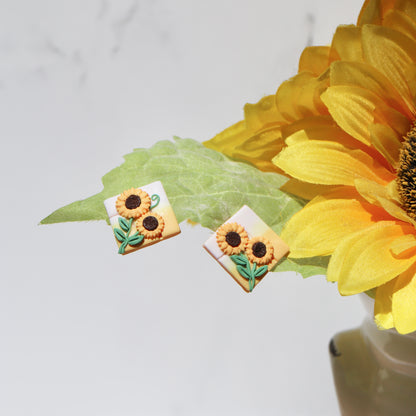 Sunflower Yellow Canvas Studs.