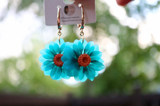 Translucent Turquoise Daisy Hooks