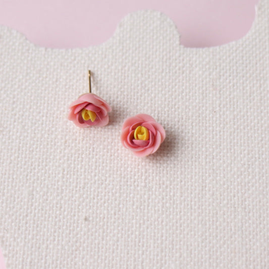 Pink Rose Mini Studs