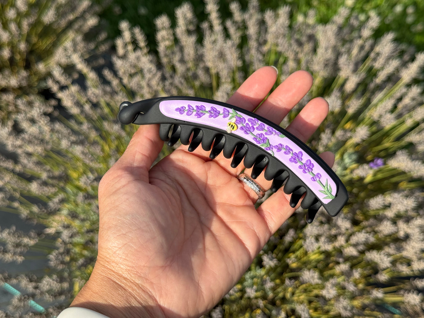 Lavender Banana Hair Clip