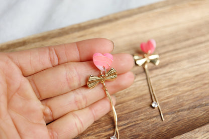 Persian Pink Heart Earrings