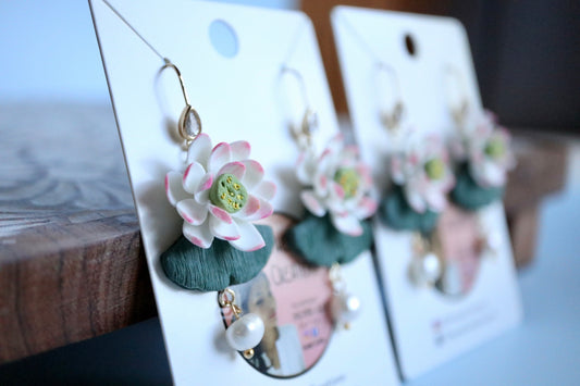 Lotus and Pearl Earrings