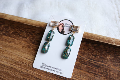 Opal Green Winter Earrings