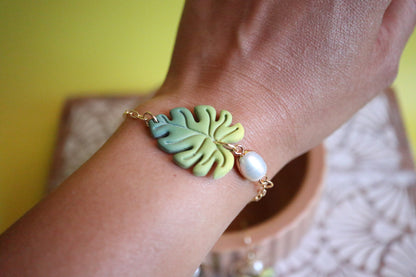 Monstera Earrings and Bracelets