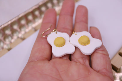 Breakfast Earrings with Pearls (eggs, waffles, toasts, croissants)