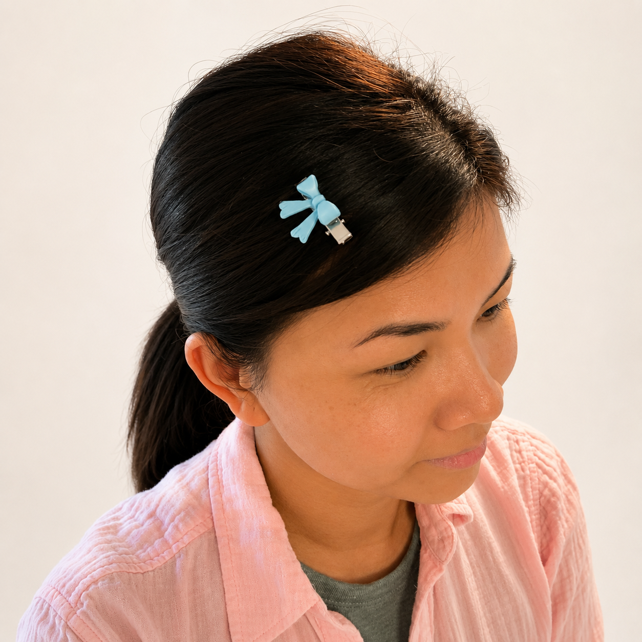 Blue Girl Bow Hair Clip