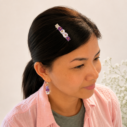 Purple Rose Girl Hair Clip