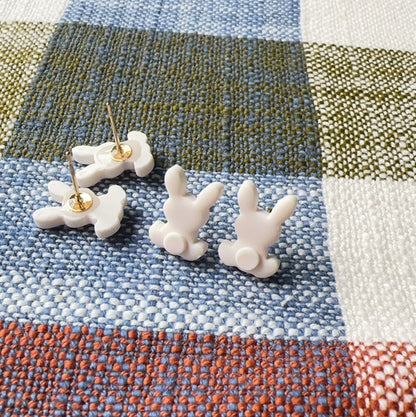 Bunnies White Earrings