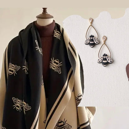 Bee earrings and Matching Scarf