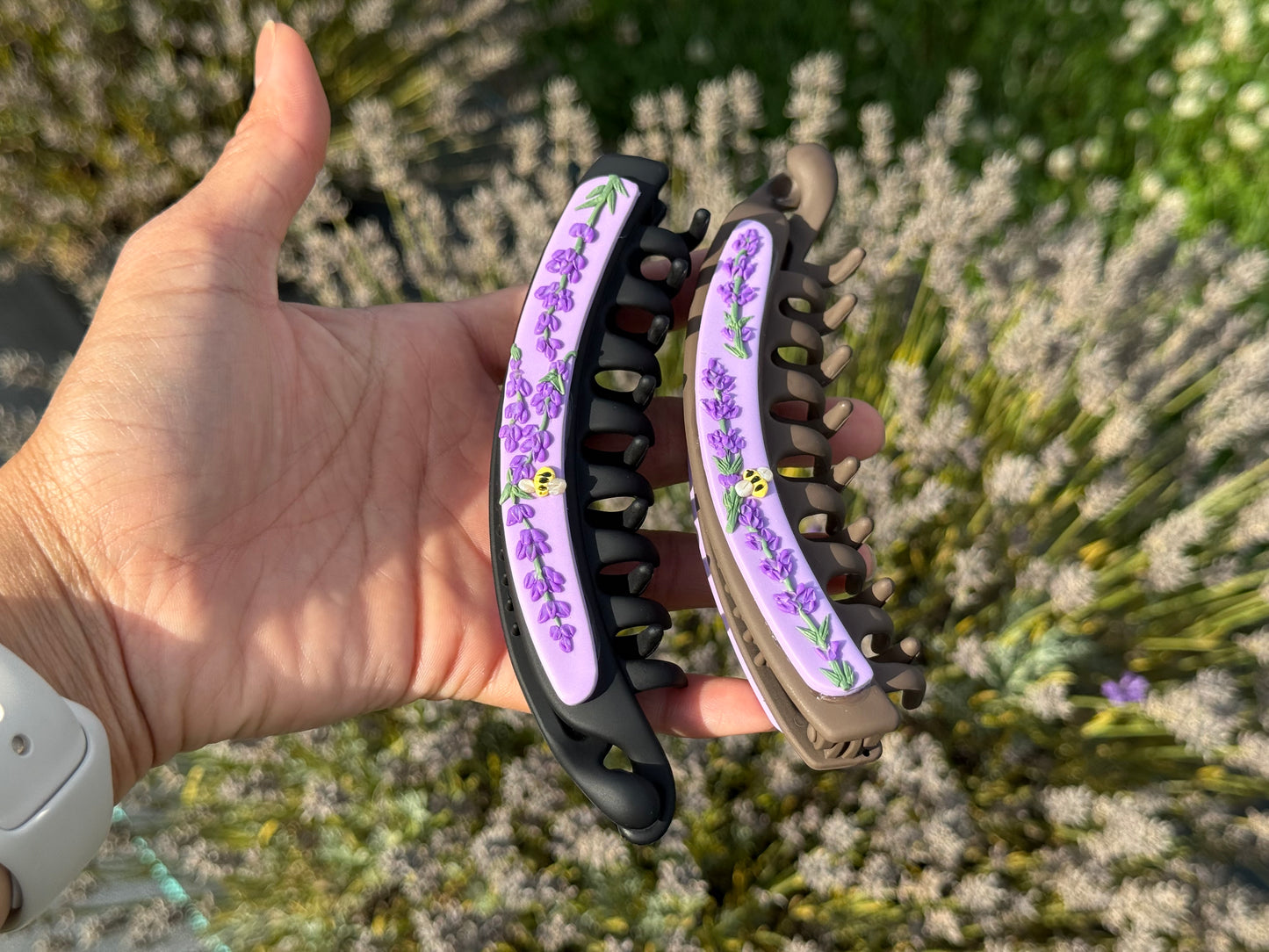 Lavender Banana Hair Clip