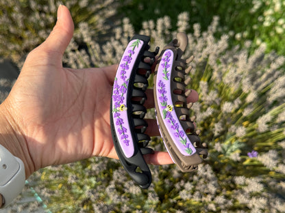 Lavender Banana Hair Clip