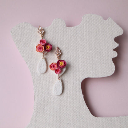 Rose Polymer Clay Earrings