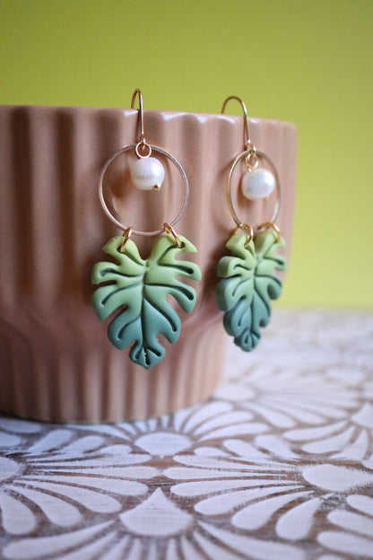 Monstera Earrings and Bracelets