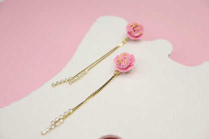 Elegant Peony Earrings ￼