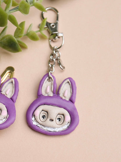 Labubu hair clips and keychains