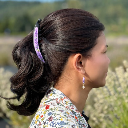 Lavender Banana Hair Clip
