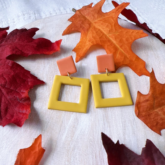 Orange & Burgundy Square.