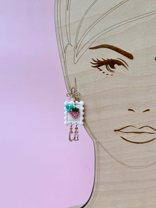 Strawberry Stamps Earrings