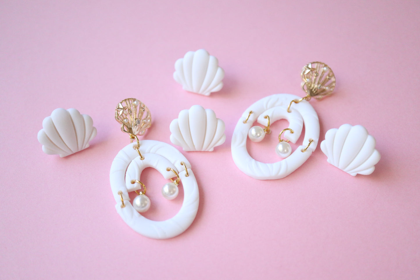 White Shell Earrings