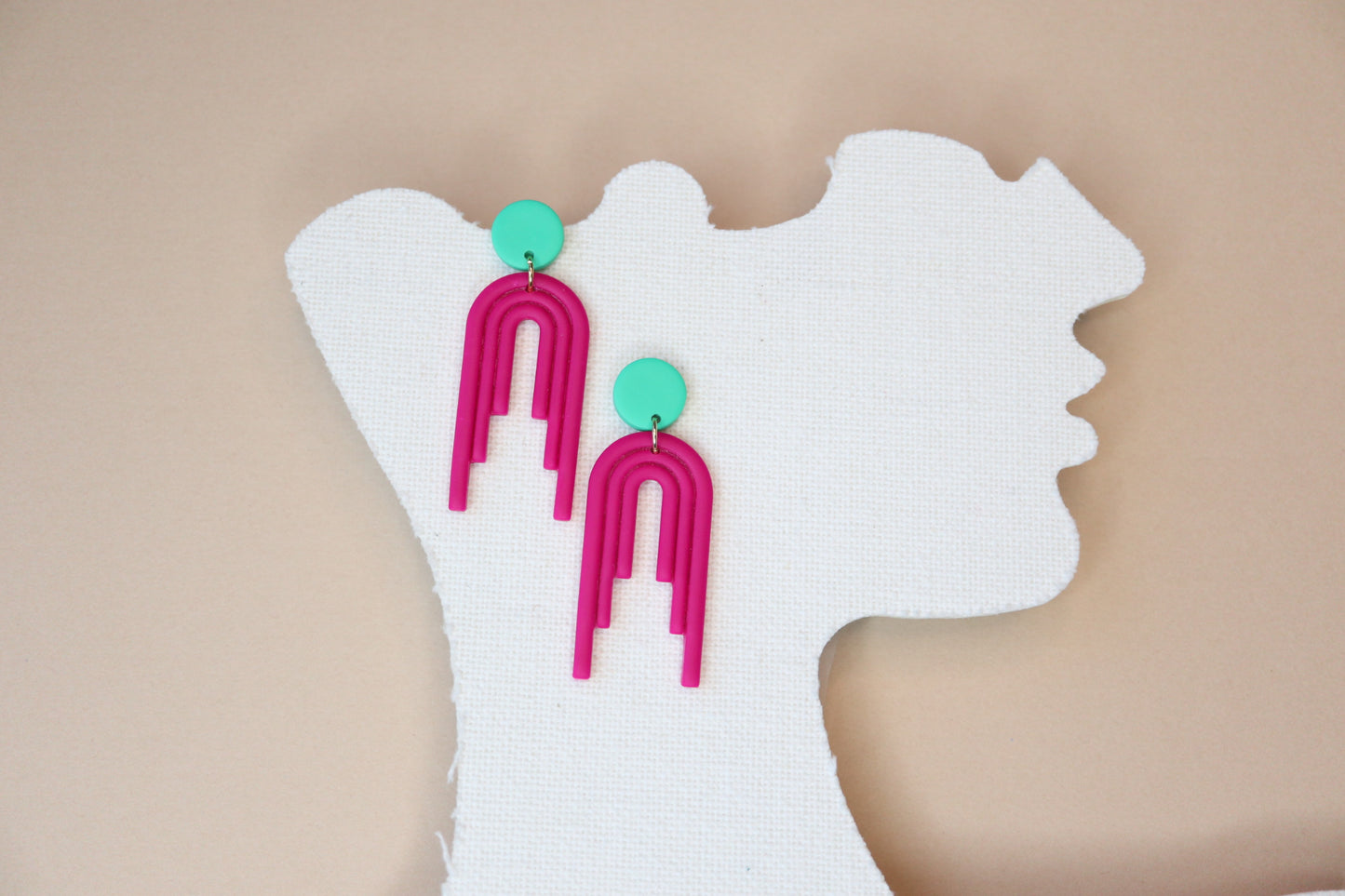 Hot pink Arch Earrings