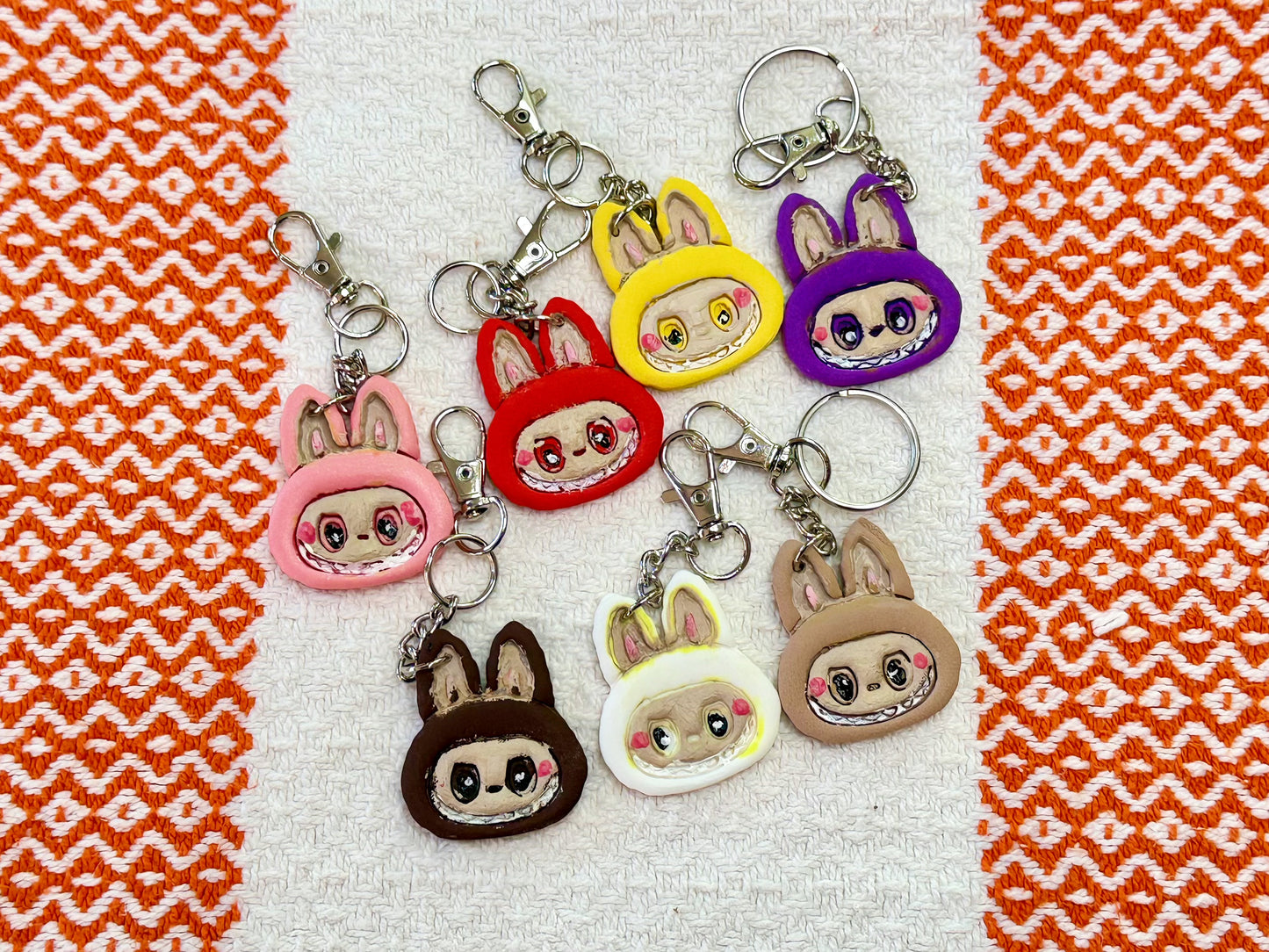 Labubu hair clips and keychains