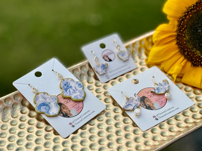 Blue China Chinoiserie Earrings