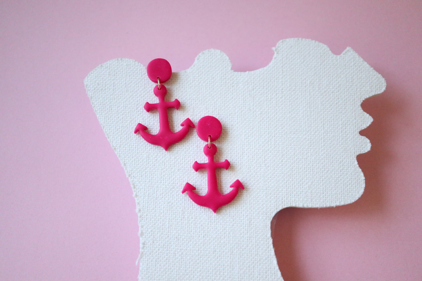 Hot pink Anchor Earrings