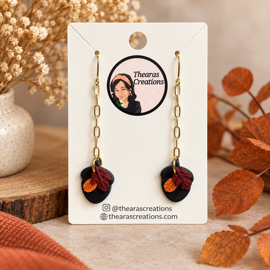 Acorn chain earrings