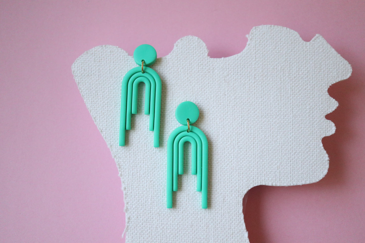 Casandra Green Arch Earrings