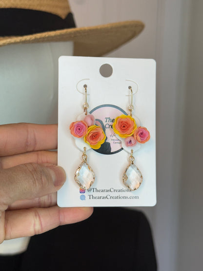 Rose Polymer Clay Earrings