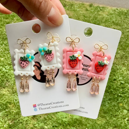 Strawberry Stamps Earrings