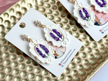 Lavender Frame Earrings