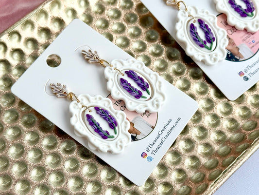 Lavender Frame Earrings